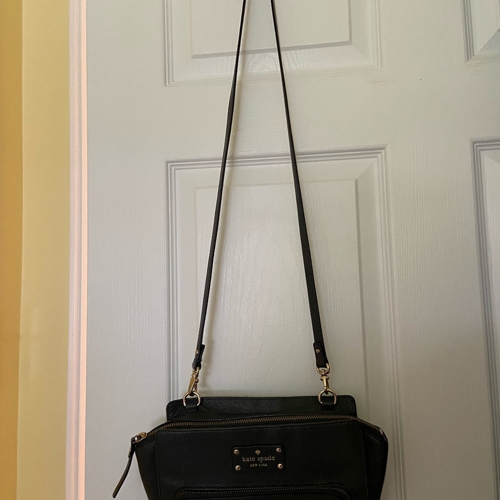 Kate Spade Black Crossbody Bags with Metallic Accents